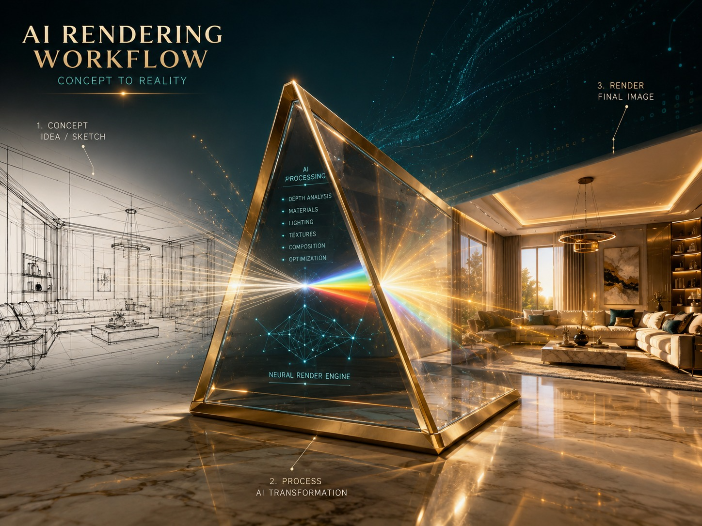 نظام ريندر المشاريع بالـ AI (AI Rendering Workflow)