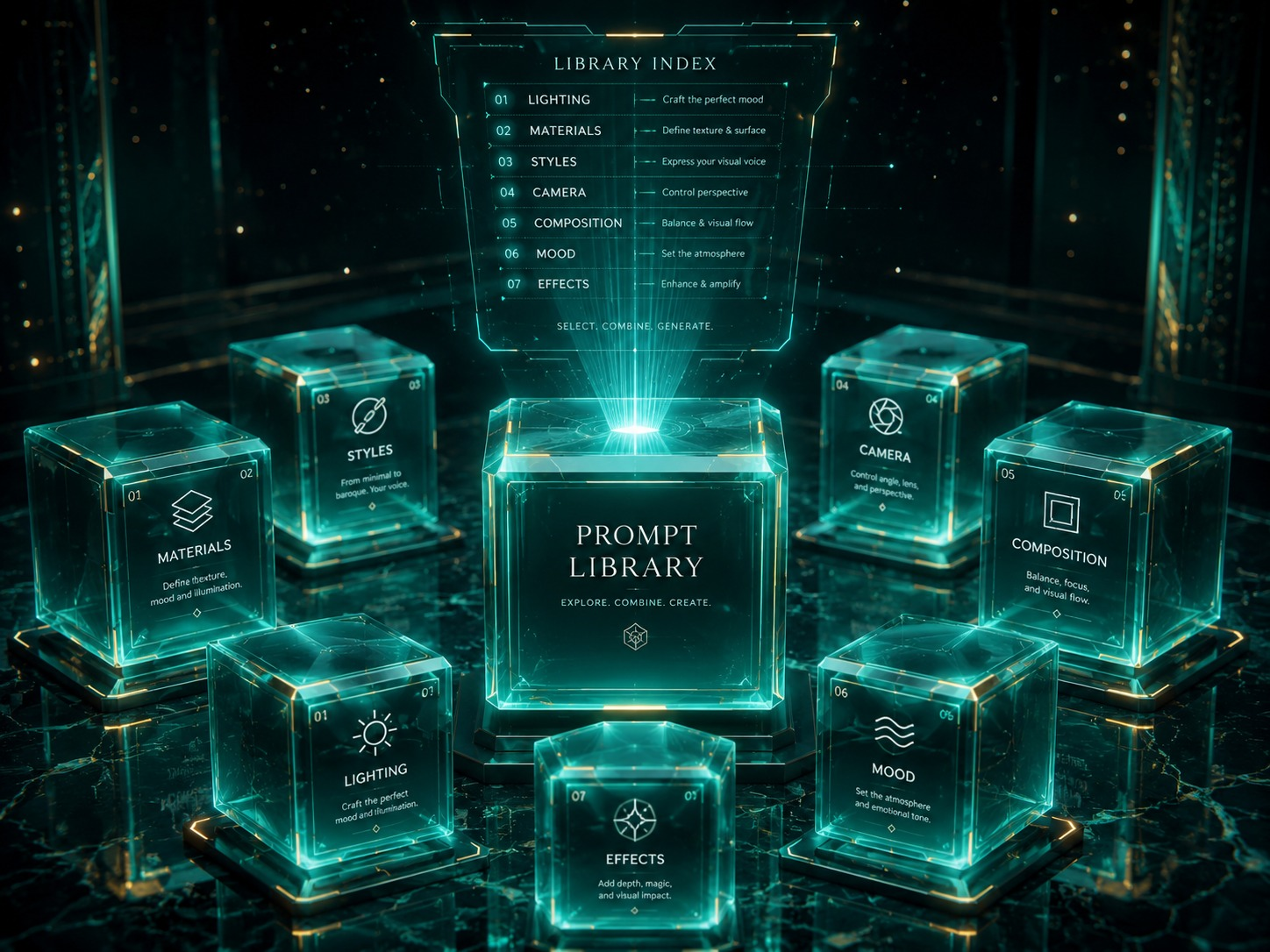 مكتبة البرومبتات الاحترافية (Master Prompt Library)